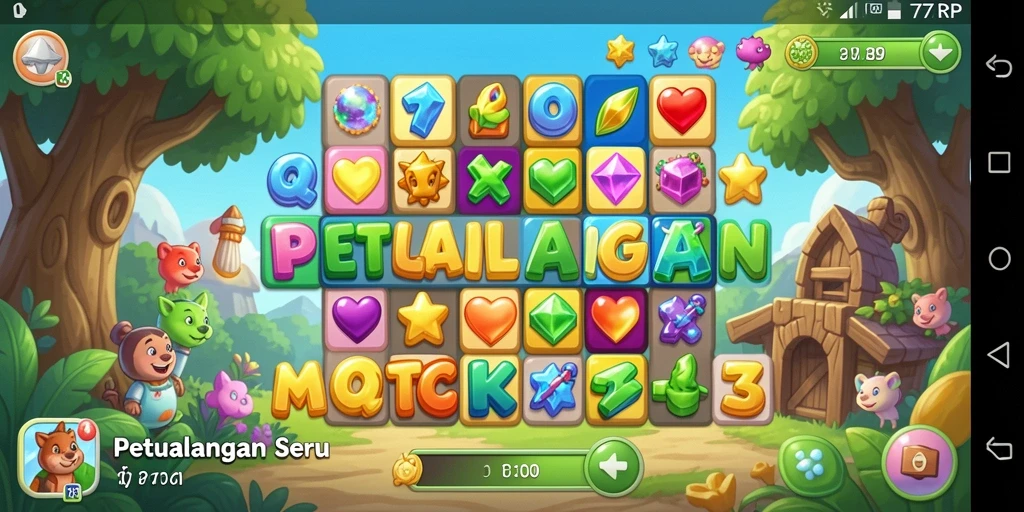 Tampilan gameplay seru dan penuh warna dari 77RP.