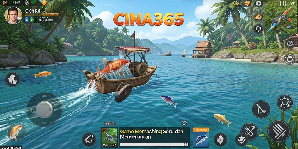 Screenshot menunjukkan momen seru saat menangkap ikan besar di CINA365.