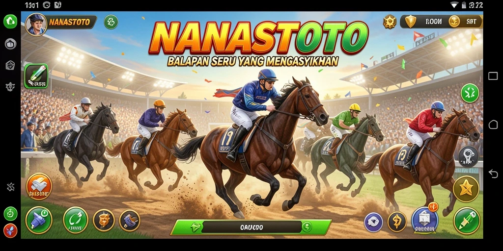 Tampilan gameplay NANASTOTO yang menegangkan saat balapan.