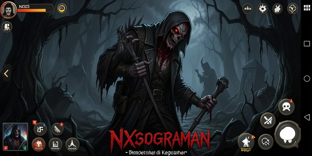 Gameplay NX303 yang menegangkan dan menyeramkan di dunia penuh kegelapan.