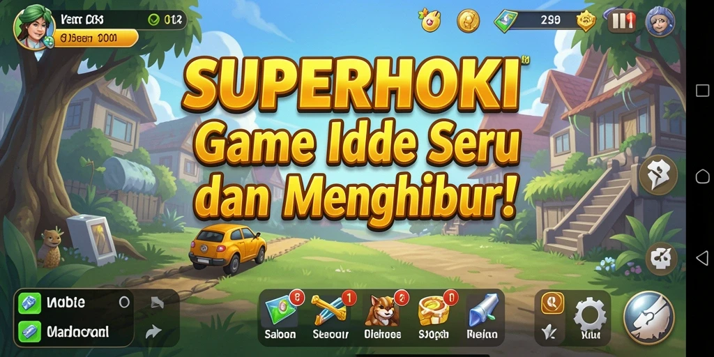 Tampilan gameplay SUPERHOKI yang menarik dan menghibur.